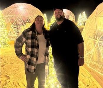 Meghan Hollis and Andrew Edwards, team member at SERVPRO of Point Loma